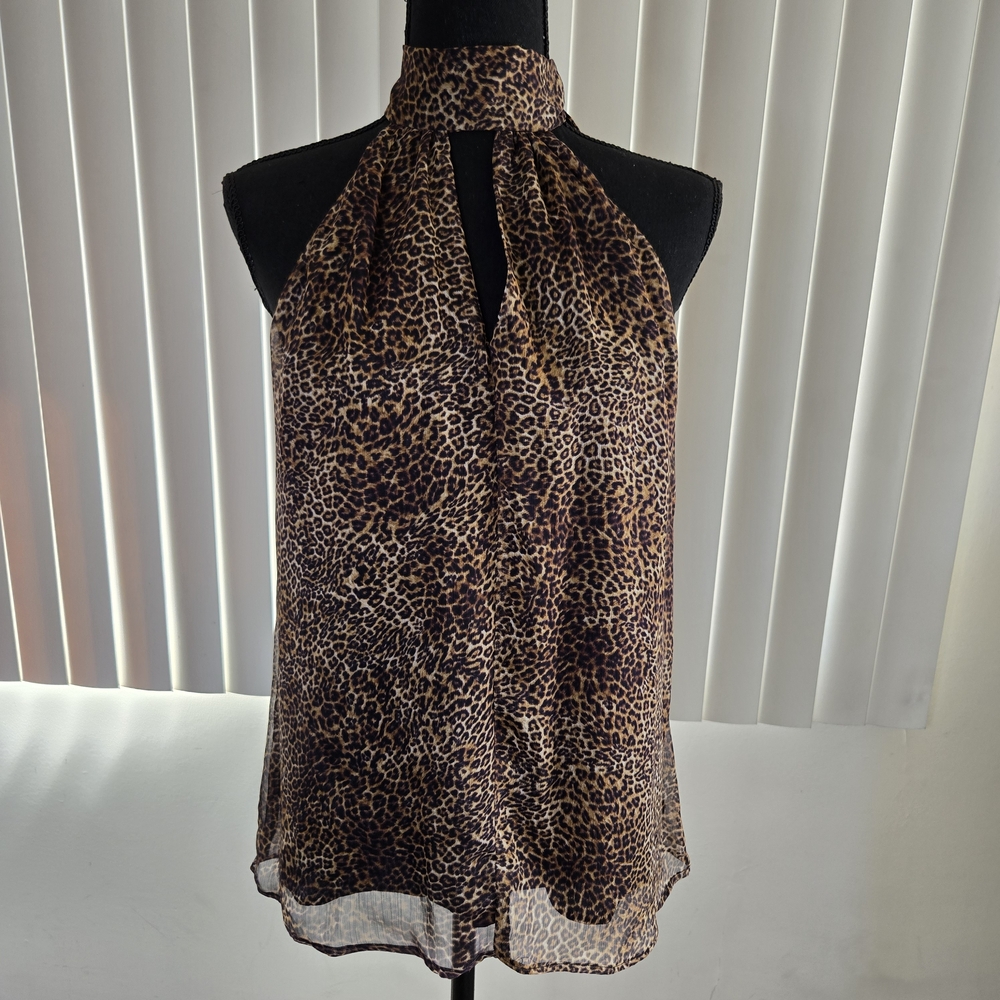 🐆 For Sale: Wild NWOT Lavender Brown Leopard Halter Top! 🐆